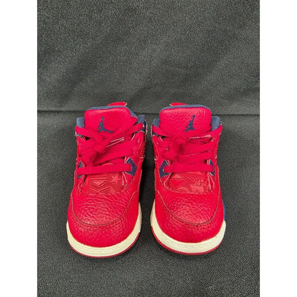Nike Air Jordan 4 Retro SE FIBA Leather Red Navy Toddler Size 7C
